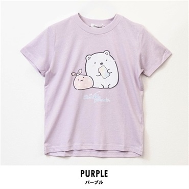 すみっコぐらし キッズ半袖Tシャツ(パープル-110cm)