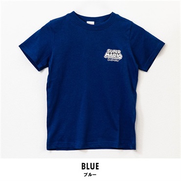 スーパーマリオ キッズ半袖Tシャツ(ブルー-100cm)