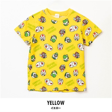 スーパーマリオ キッズ半袖Tシャツ(イエロー-100cm)