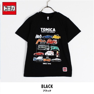 トミカ はたらくくるま プリント 半袖Tシャツ(ブラック-100)