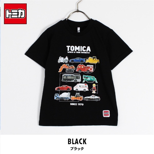 トミカ はたらくくるま プリント 半袖Tシャツ(ブラック-100)