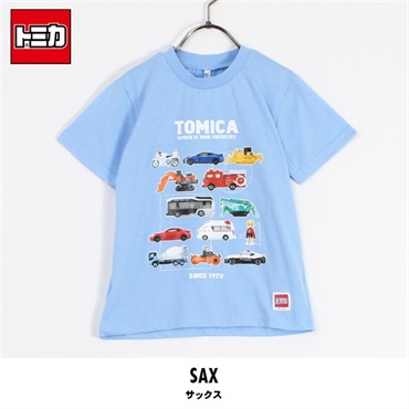 トミカ はたらくくるま プリント 半袖Tシャツ(サックス-100)