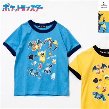 ポケットモンスター キッズキャプテンピカチュウ天竺半袖Tシャツトップス