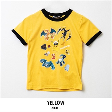 ポケットモンスター キッズキャプテンピカチュウ天竺半袖Tシャツトップス(イエロー-110cm)