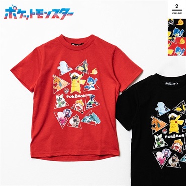 ポケットモンスター キッズポケモン集合天竺半袖Tシャツ