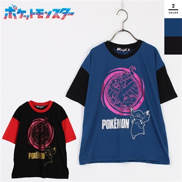 ポケットモンスター 天竺半袖Tシャツ ガラルファイアー×キャプテンピカチュウ