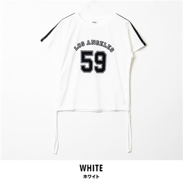 Lovetoxic(ラブトキシック) ガールズ接触冷感ドロストナンバーTシャツ(ホワイト-140cm)