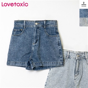 Lovetoxic(ラブトキシック) キッズプレートロゴデニムショートパンツ【GOODPRICE】