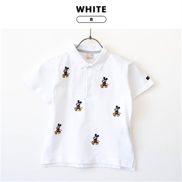 petit main(プティマイン)【Disney】ミッキー ポロシャツ(ホワイト-90)