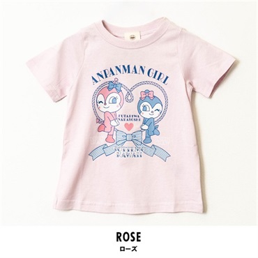 それいけ!アンパンマン キッズ半袖Tシャツ(ローズ-90cm)