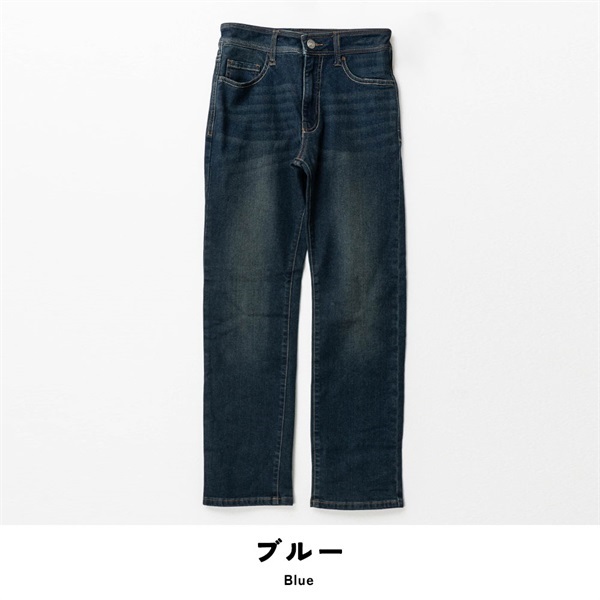 パレコレ レディースストレッチストレートデニム(ブルー-61cm)