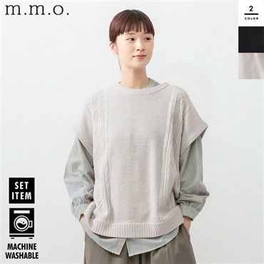 m.m.o アンサンブル ニットベスト ブラウスセット