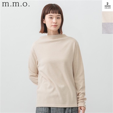 m.m.o レディース ボトルネック ジャガード袖プルオーバー