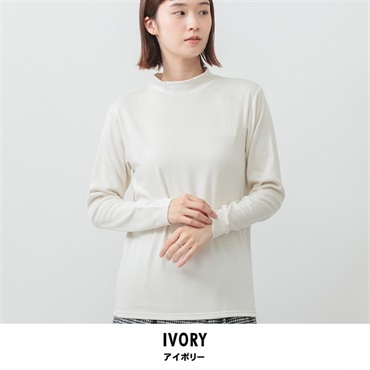 m.m.o レディース 吸湿発熱 マシュマロタッチ ハイネック(アイボリー-M-L)