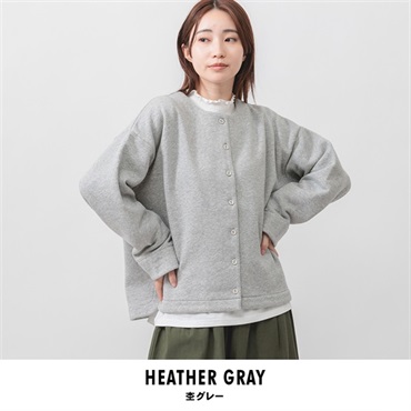 m.m.o レディース ラウンドヘム カーディガン(杢グレー-M-L)