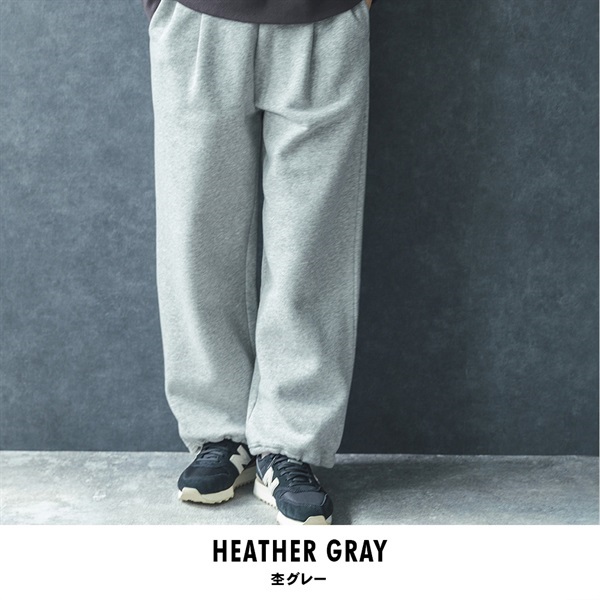 m.m.o レディース 裾ドロスト スウェットパンツ(杢グレー-M-L)