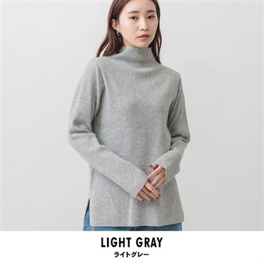 m.m.o レディース オーバーニット(ライトグレー-M)