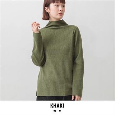 m.m.o レディース オーバーニット(カーキ-M)