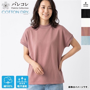 パレコレ レディースコットンドライモックネックＴシャツ【COTTON DRY】