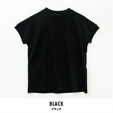 パレコレ レディースコットンドライモックネックＴシャツ【COTTON DRY】(ブラック-M)
