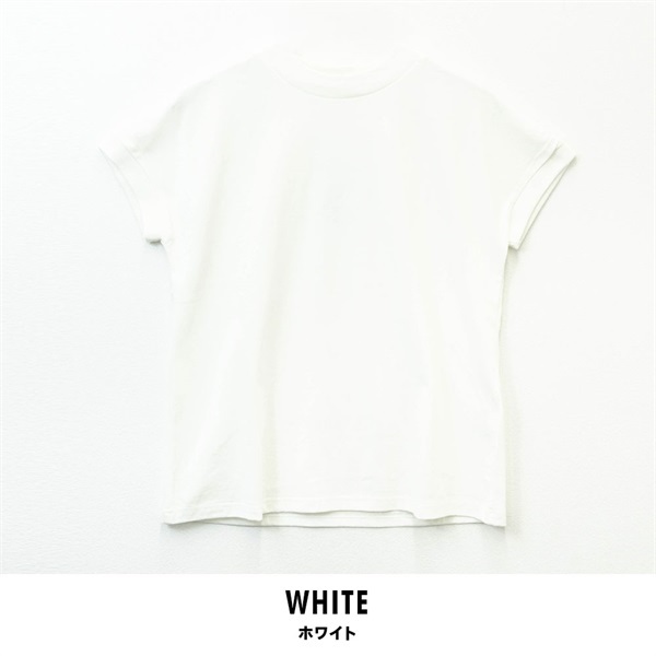パレコレ レディースコットンドライモックネックＴシャツ【COTTON DRY】(ホワイト-M)