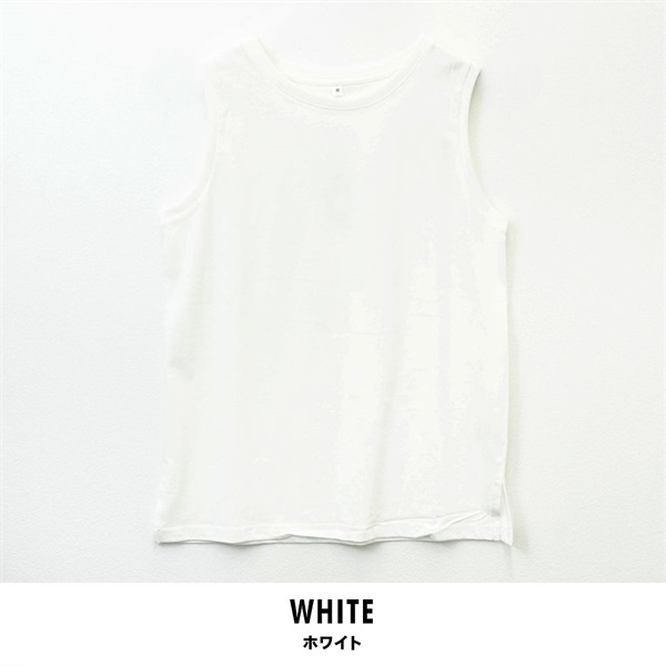 パレコレ レディースコットンドライ無地タンクトップ【COTTON DRY】(ホワイト-M)