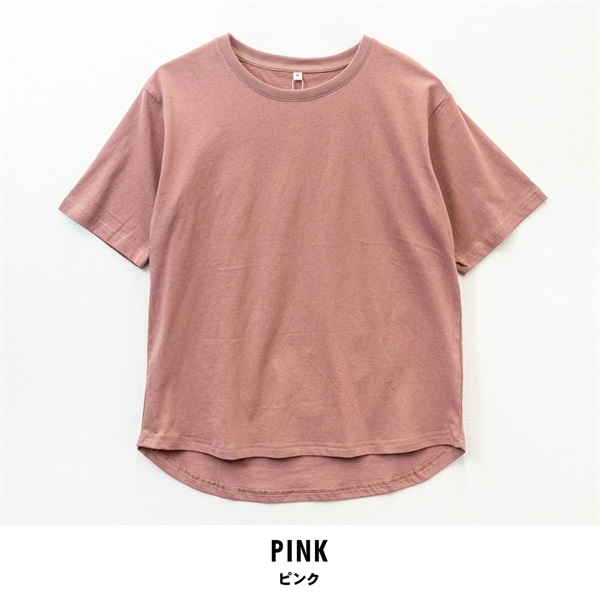 パレコレ レディースコットンドライゆるラウンドTシャツ【COTTON DRY】(ピンク-M)