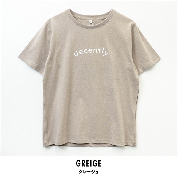 パレコレ レディースコットンドライロゴプリントTシャツ【COTTON DRY】(グレージュ-M)