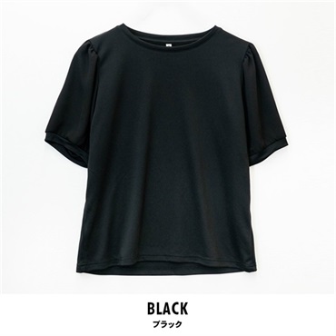パレコレ 婦人DRYメッシュパフスリーブT【パレ冷COOL】(ブラック-M)