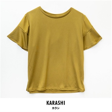 パレコレ 婦人DRYメッシュ袖異素材切替T【パレ冷COOL】(カラシ-M)