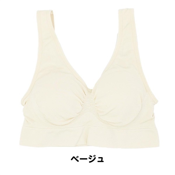 CICA ノンワイヤーブラ カップ付き ブラジャー(ベージュ-M)