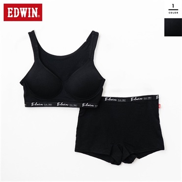 EDWIN(エドウィン) レディースモールドカップブラ＆1分丈ショーツアウトゴム上下セット