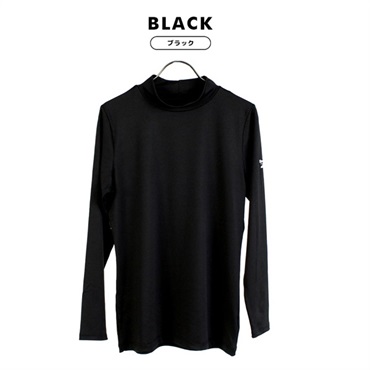リーボック ハイネック スポーツ Tシャツ(ブラック-M)