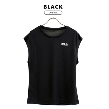 FILA メッシュ Tシャツ(ブラック-M)