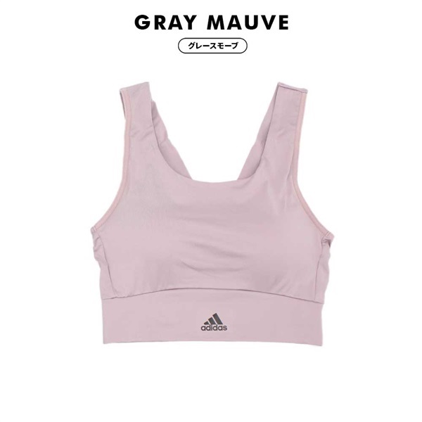 アディダス クロップ丈ノンワイヤースポーツブラ(グレースモーブ-M)