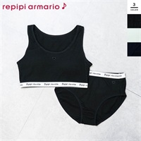 repipi armario(レピピアルマリオ) 女児ベア天竺ハーフトップ＆ショーツ上下セット