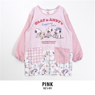 スヌーピー レディース 割烹着(ピンク-M)