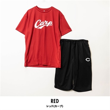 広島東洋カープ  メンズシャツ＆ハーフパンツ上下セット(レッド(カープ)-M)