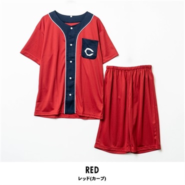 広島東洋カープ メンズTシャツ＆ハーフパンツ上下セット(レッド(カープ)-M)