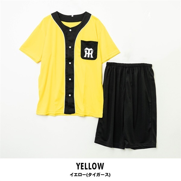 阪神タイガース メンズシャツ＆ハーフパンツ上下セット(イエロー(タイガース)-M)