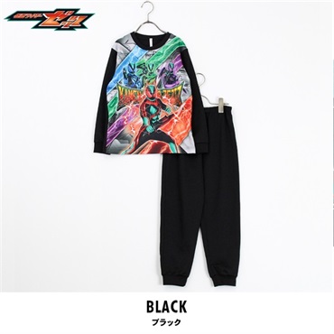 仮面ライダーゼッツ 光るパジャマ 長袖 上下セット(ブラック-100)