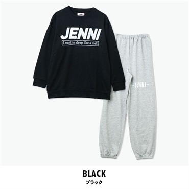 JENNI（ジェニィ） キッズ裏毛長袖Tスーツ(ブラック-130cm)