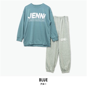 JENNI（ジェニィ） キッズ裏毛長袖Tスーツ(ブルー-130cm)