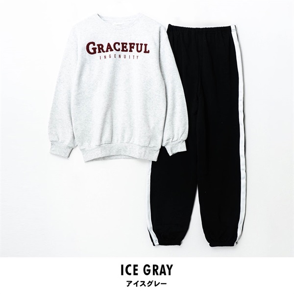 Lovetoxic(ラブトキシック) キッズルームウェア長袖上下セット(アイスグレー-140cm)