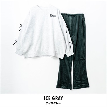 repipi armario(レピピアルマリオ) キッズルームウェア長袖上下セット(アイスグレー-140cm)