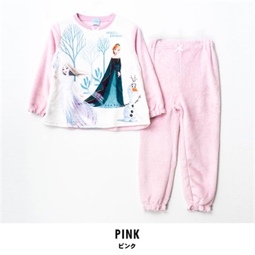 アナと雪の女王 キッズルームウェア長袖上下セット(ピンク-100cm)