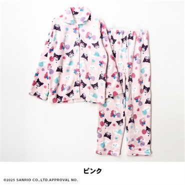 サンリオキャラクターズ キッズフリースニット長袖上下セット(ピンク-130cm)