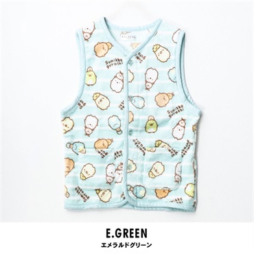 すみっコぐらし キッズフリースかいまき(エメラルドグリーン-110cm)