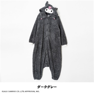 サンリオ キッズなりきりフリース着ぐるみフード付き(ダークグレー-110cm)