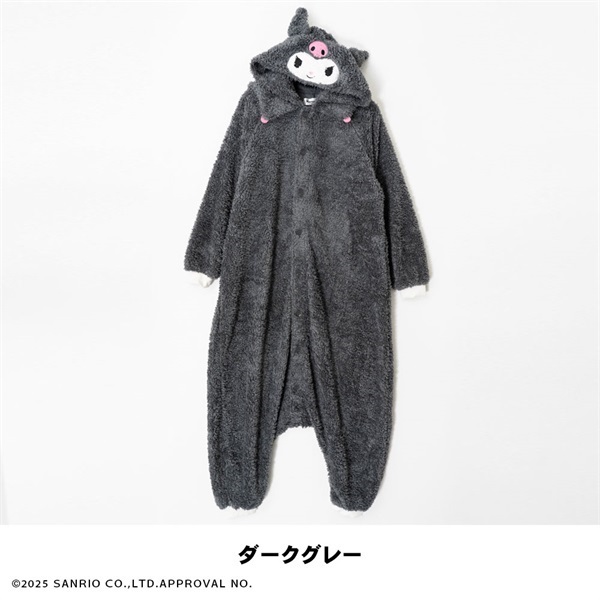 サンリオ キッズなりきりフリース着ぐるみフード付き(ダークグレー-110cm)